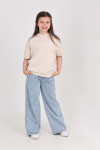 Kız Çocuk 2li Jean Takım (Pantolon+Bluz) 7-12 Yaş 12666