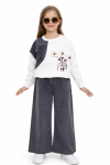Kız Çocuk 2li Jean Takım (Pantolon+Sweatshirt) 5-10 Yaş 12470