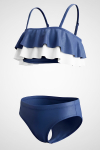 Kız Çocuk 2li Mayo Takımı-Volanlı ve Askılı Kollu Üst ve Alt Mayo 7-12 Yaş 12709IS
