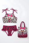 Kız Çocuk Çantalı 3lü Mayo Takımı (Çanta+Mayo+Bikini) 3-10 Yaş 12586N