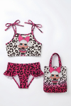 Kız Çocuk Çantalı 3lü Mayo Takımı (Çanta+Mayo+Bikini) 3-10 Yaş 12649N