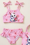 Kız Çocuk Çantalı 3lü Mayo Takımı (Çanta+Mayo+Bikini) 3-10 Yaş 12648N