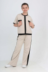 Kız Çocuk Double Face Kumaş Alt-Üst Takım 7-12 Yaş 12667BLT