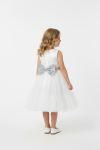 Kız Çocuk Elbise -Saten Tüllü Kumaş-Kuşak ve Fiyonk Detaylı 2-8 Yaş 12517