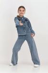 Kız Çocuk Jean Takım-Taş Süslemeli ( Ceket+Pantolon) 12452