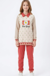 Kız Çocuk Papatya Baskılı Taş Süslemeli 3 İplik  Alt Üst Takım 12324