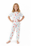Kız Çocuk Pijama Takımı %100 Pamuk 3-13 Yaş 12714IS