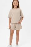 Kız Çocuk Taş Süslemeli Şortlu Alt-Üst Takım 4-12 Yaş 12561