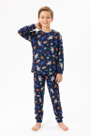 %100 Pamuk Erkek Çocuk Pijama Takımı 8-13 Yaş 12735IS