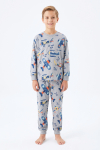 %100 Pamuk Erkek Çocuk Pijama Takımı 8-13 Yaş 12735IS