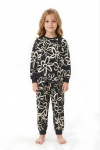 %100 Pamuk ve Baskılı Kız Çocuk Pijama Takımı 3-8 Yaş 12740IS