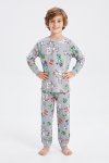 Erkek Çocuk %100 Pamuk Pijama Takımı 3-13 Yaş 12734IS