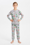 Erkek Çocuk %100 Pamuk Pijama Takımı 3-13 Yaş 12734IS