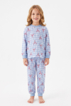 Kız Çocuk %100 Pamuk ve Baskılı Pijama Takımı 3-13 Yaş 12738IS