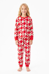 Kız Çocuk %100 Pamuk ve Baskılı Pijama Takımı 3-13 Yaş 12738IS
