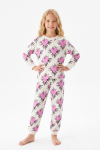 Kız Çocuk %100 Pamuk ve Baskılı Pijama Takımı 3-13 Yaş 12738IS